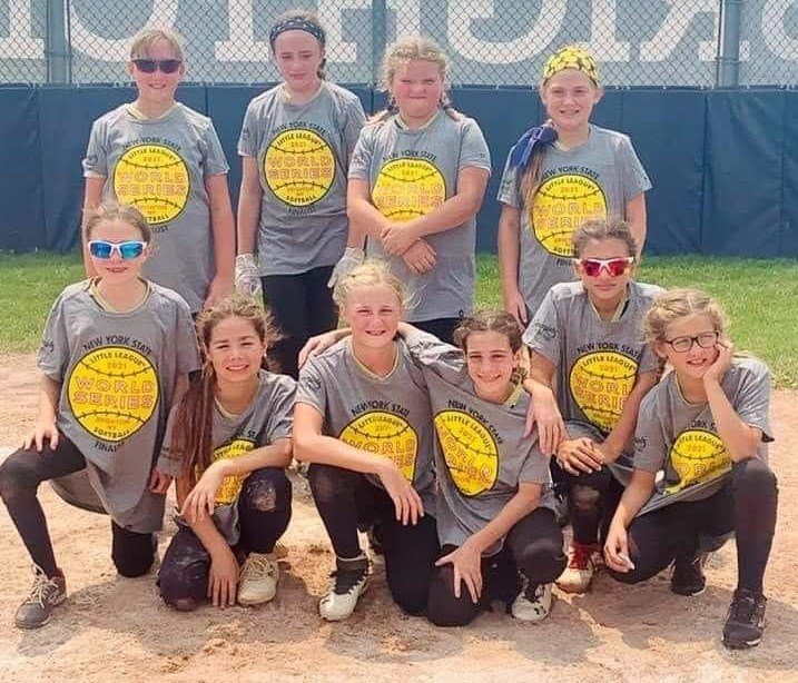 The Pine Bush minors softball team is shown after reaching the New York State championship game on Sunday at Brighton Little League.